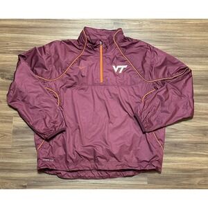 Nike Virginia Tech Hokies Storm Fit 1/4 Zip Windbreaker Jacket Red Men's Sz XL